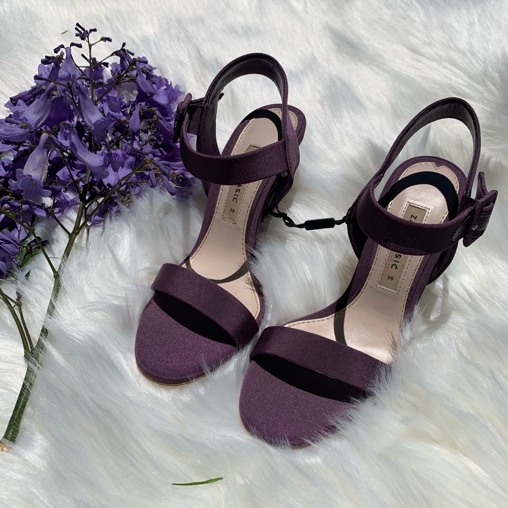 Zara purple heel trap size 6